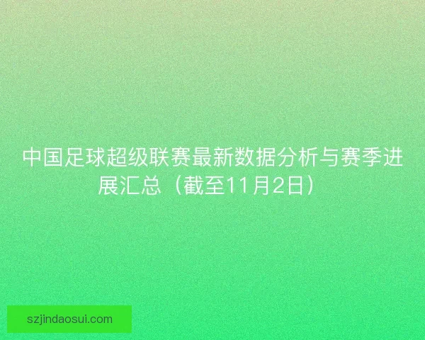 中国足球超级联赛最新数据分析与赛季进展汇总（截至11月2日）